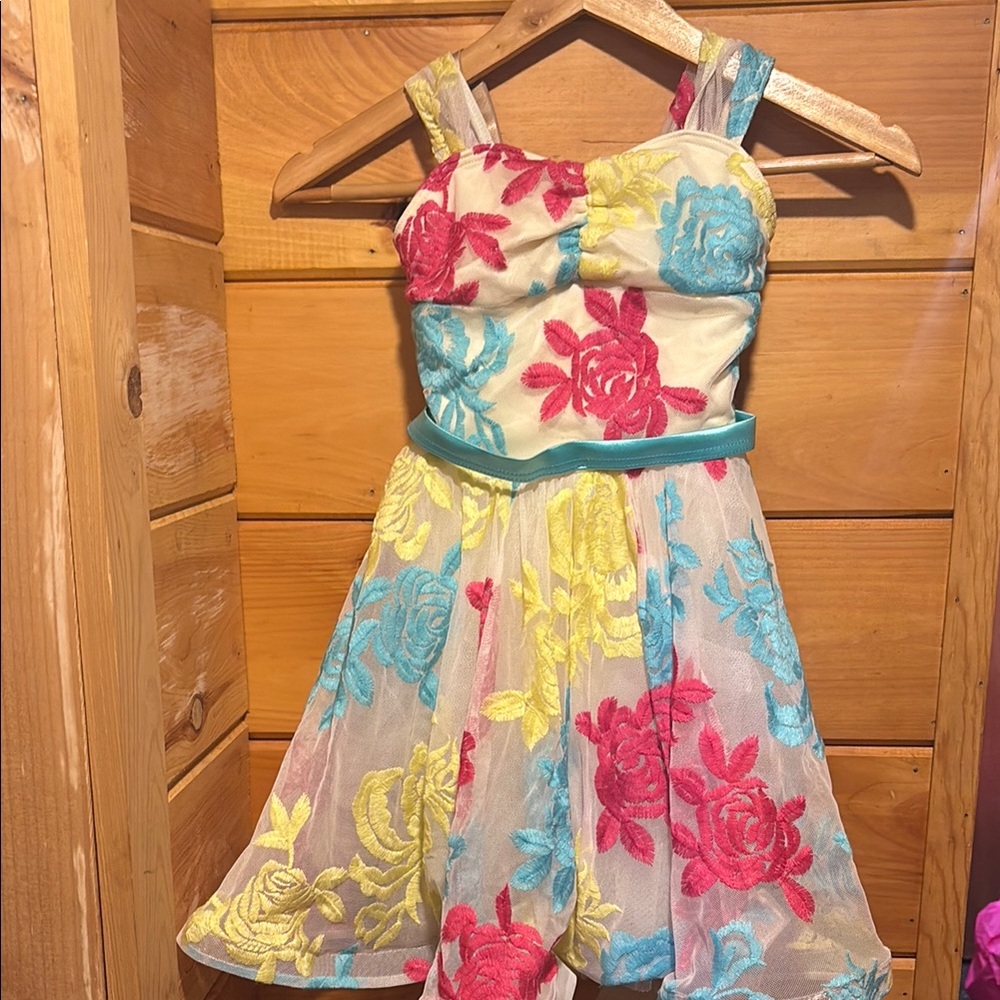 Red and Yellow Sleeveless Sundress for Wedding Guest